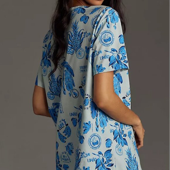 Farm Rio x Anthropologie Oversized Printed Graphic Tee Large - Picture 1 of 8